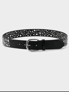 Zara perforated stud faux leather belt